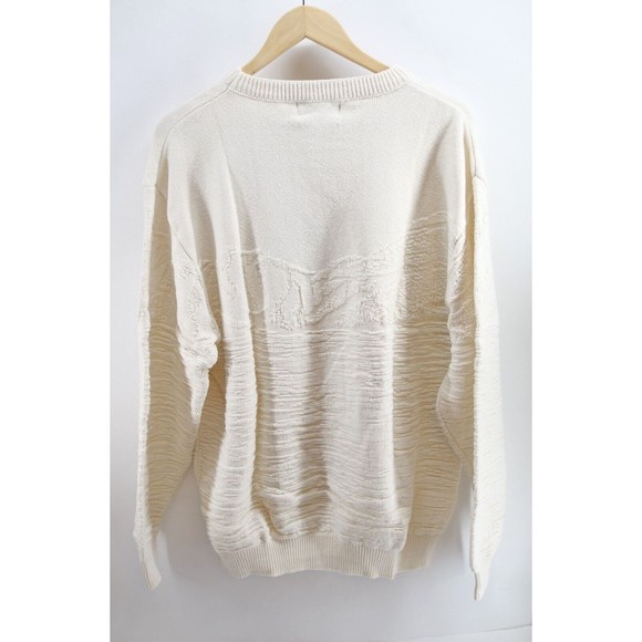 90s Bald Eagle Chunky Knit Made In USA‎ XL Sweater Embroidery VTG Croft & Barrow - Picture 8 of 8